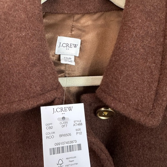 J. Crew Rich Brown Lady Day Pea Coat - Picture 4 of 8